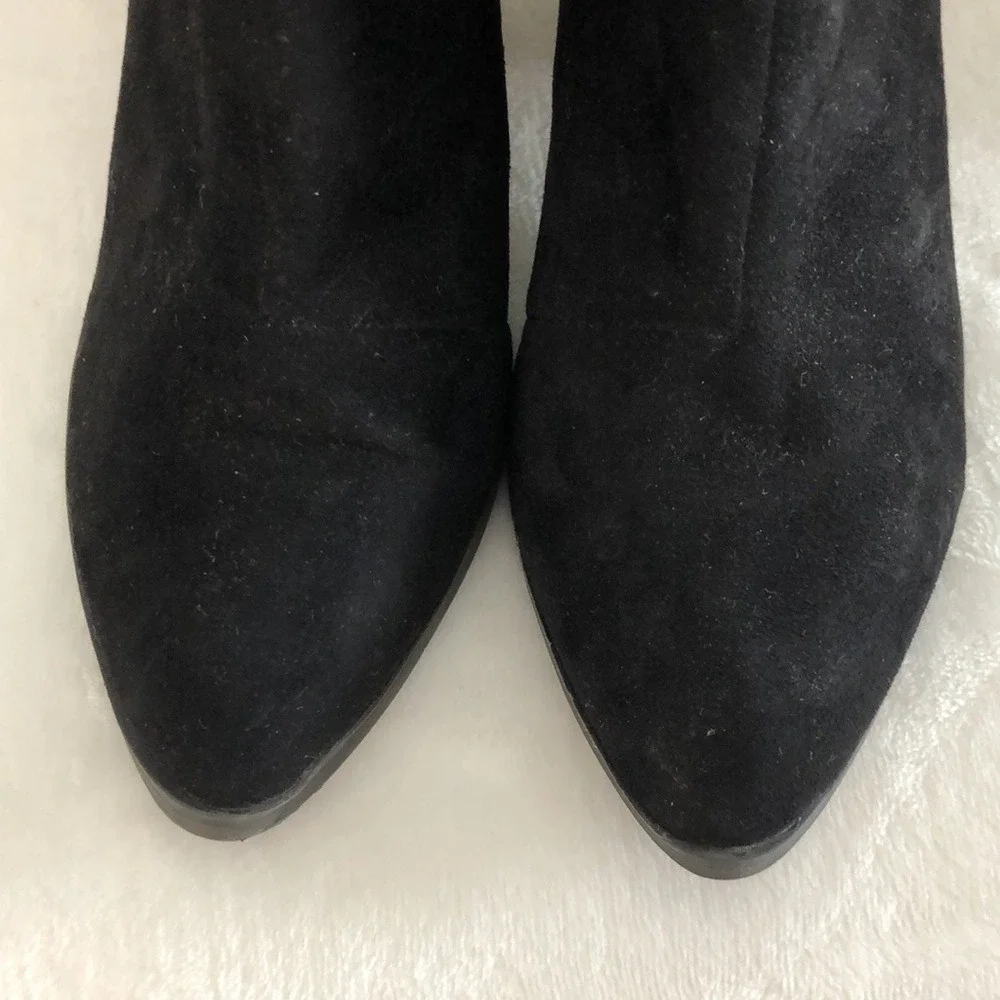 QUPID Black Suede‎ Block Heel Bootie Ankle Boot Women Size 5 Classic